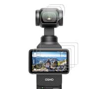 FitStill [Paquete de 3] Lente + protector de pantalla LCD aplicable para cámara DJI Osmo Pocket 3, accesorios Osmo Pocket3 OP3 0.24 mm Dureza 9H Protector de película de vidrio templado ultra