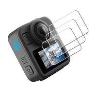 FiTSTILL Protector de pantalla de vidrio templado para Go Pro MAX 2/MAX 2025/MAX 360, paquete de 3, dureza 9H, resistente a los arañazos, ultra transparente, accesorios Go Pro MAX2