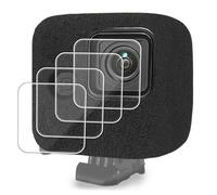 FiTSTILL Windslayer - Funda y protector de pantalla de lente para Go Pro Hero 11 Black Mini, cubierta de reducción de ruido + protector de pantalla (paquete de 3) + tapa de lente (2 paquetes), funda