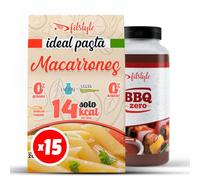 FITstyle Pasta Konjac Macarrones 200g | Pasta sin hidratos | Saciante y sin calorías | Ideal para dietas y perder peso | Apto para dietas Keto y Paleo (15, Mac+ Salsa Italiana)