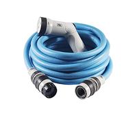 FITT IKON 10 m - Manguera de Agua de Jardín, Extensible, Compacta, Ligera y Lista para usar, con Pistola Multichorro, Azul
