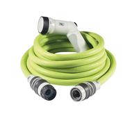 FITT IKON 15 m - Manguera de Agua de Jardín, Extensible, Compacta, Ligera y Lista para usar, con Pistola Multichorro, Lime