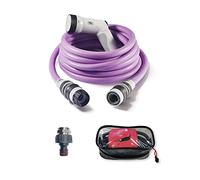 FITT IKON PLUS 15 m - Manguera de Agua de Jardín, Extensible, Ligera, con Pistola Multichorro, Soporte para Vallas y Adaptador de Grifo, Lavanda