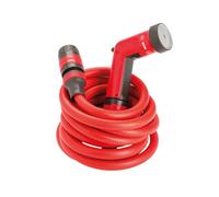 FITT YOYO 15 m, Manguera de Agua de Jardín Extensible para Riego con Pistola Multichorro, Rojo