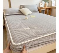 Fitted Sheet Twin Size - Plush Shaggy Ultra Soft Bottom Sheet with Deep Pocket, Warm Flannel Fuzzy Mattress Protector Cover For All Season, Strong Elastic(Light Gray,150x200cm)