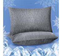 Fittia Fundas de Almohada refrescantes para Personas Que Duermen con Calor, Paquete de 2 Fundas de Almohada Transpirables con Cremallera Oculta, Ambos Lados Q-MAX > 0.45, Ideal para Sudores nocturnos