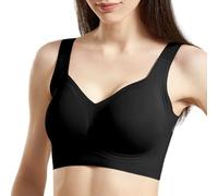 Fittingirls Sujetador Push-up para Mujer, Sin Aro Sin Armadura Zero Feel Bliss, Tirantes Anchos Elásticos Ajustables, Suave Transpirable Efecto Invisible, Cobertura Total y Buen Soporte