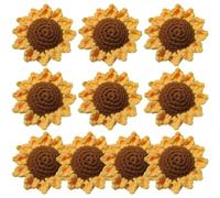 Fituenly 10 Piezas De Colgante De Girasol De Lana De Ganchillo, Llavero De Punto De Girasol, Colgante Tejido a Mano De Ganchillo, Llavero De Coche, Abalorio para Bolso, Ramo De Girasoles DIY