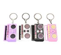 Fituenly 4 Llaveros Vintage con Grabadora De Radio, Llavero Retro con Colgante para Mujeres Y Niñas, Billeteras, Llaves De Coche, Accesorios.