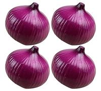 Fituenly 4 Piezas De Cebollas Moradas Artificiales, Cebollas Falsas, Decoraciones De Verduras, Modelo De Fruta Y Verdura Falsa para Decoración De Estantes Y Ventanas De Sala De Estar