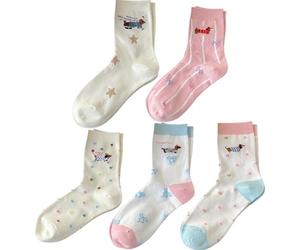 Fituenly 5 Pares De Calcetines con Diseño De Perro Salchicha para Mujer, Bonitos Y Divertidos Regalos para Mujer, Multicolor.