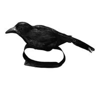 Fituenly Adorno De Cuervo De Halloween, Estatua De Cuervo con Plumas Negras, Estilo Correa para Hombro, Decoración De Halloween, Accesorios De Pájaro para Disfraces Festivos