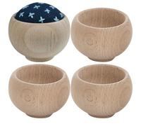 Fituenly Base De Cojín De Aguja para Bordar, Cuenco De Alfiler De Madera, Soporte De Alfiler De Estilo Japonés, Accesorios De Costura, 4 Uds.