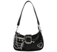 Fituenly Bolso De Hombro para Mujer, Moderno Bolso De Cuero Estilo Y2k con Cadena Y Tachuelas.