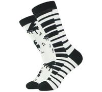 Fituenly Calcetines Divertidos con Teclas De Piano En Y Y Notas Musicales, Suaves Y Transpirables, para Hombre Y Mujer.