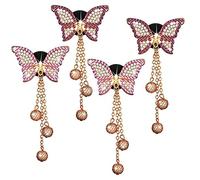 Fituenly Clip De Ventilación De Automóvil De Mariposa Charms Crystal Difusor Clip De Ventilación De Ventilación De Diamantes De Aire Clip con Colgantes De Perlas para Niñas Mujeres