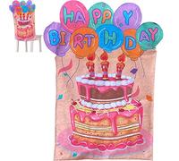 Fituenly Funda para Silla, Funda de Asiento de Pastel de Cumpleaños, Colorida Funda de Silla en Forma de Pastel para Cocina, Hogar, Fiesta, Escuela, Oficina