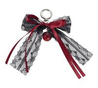Fituenly Llavero De Encaje con Lazo, Malla Hueca, Dije De Cereza con Cinta Roja para Bolso De Mujer, Delicados Dijes Y2k para Bolsos Y Mochilas, Llavero Estético
