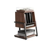 FITUEYES Design Mueble HiFi para Tocadiscos, Fabricado en Madera y Metal, Ofrece Almacenamiento para 120 Discos y está diseñado para Sistemas compactos en Salones y Salas de música