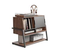 FITUEYES Mueble Tocadiscos Madera, Gran Nueble Hifi con Puertas Escamoteables, Capacidad 120 Discos, Carga Máx. 50 kg, Serie Eiffel