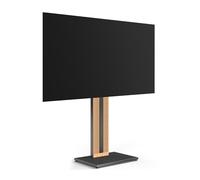 FITUEYES Soporte TV Pie de 32-65 Pulgadas Soporte TV Suelo de Madera de Haya Pie Altura Ajustable y Giro