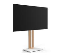 FITUEYES Soporte TV Pie para TV de 32-65 Pulgadas Soporte TV Suelo de Madera de Haya Pie para TV Altura Ajustable y Giro