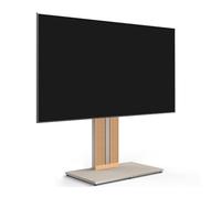 FITUEYES Soporte TV Pie para TV de 43"-88" Pulgadas Soporte TV Suelo de Madera de Haya Pie para TV Altura Ajustable y Giro Caqui Serie Zen