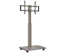FITUEYES Soporte TV Ruedas de Serie E con Base de Madera para Pantallas de 32 a 70 Pulgadas, MAX VESA 600 * 400mm, Soporte TV Suelo Ruedas con Función Giratoria, Ajuste de Altura, Gestión de Cable