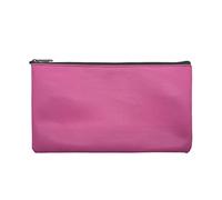 FITULABO Better Office Products Bolsa de depósito con cremallera de cuero PU para efectivo y monedas, Rosa Roja, Large