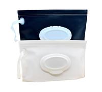 FITULABO Caja dispensadora portátil de toallitas húmedas recargables, paquete de 2 soportes reutilizables para toallitas húmedas y bolsa de toallitas húmedas, dispensador de toallitas para viajes