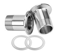 Fitvell Conector adaptador de tubería sanitaria de acero inoxidable NPT de 1 pulgada a 3.8 cm Tri Clamp de 50.5 mm OD Sanitario Home Brew Adapter Connector (paquete de 2)