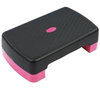Fitvids Plataforma de entrenamiento aeróbico de 18 pulgadas con 2 elevadores, plataforma ligera y portátil, altura ajustable de 3.2 pulgadas y 5.5 pulgadas para gimnasio en casa, negro y rosa