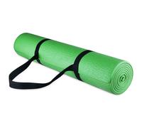 FitVids All-Purpose 1/4 pulgadas Matera de yoga de ejercicio anti-Tear de alta densidad con correa de transporte verde