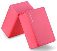 Signature Fitness BalanceFrom GoYoga-Juego de 2 Bloques de Yoga de Alta Densidad, 9 x 6 x 4 Pulgadas Cada uno [versión más Reciente], Unisex, Rojo