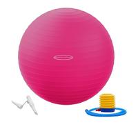 Fitvids Pelota de Ejercicio Antideslizante y antiexplosiones, Pelota de Yoga, Pelota de Fitness, Pelota de Parto con Bomba rápida, Capacidad de 2 Libras, Rosa, 18 Pulgadas, S
