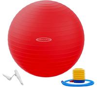Fitvids Pelota de Ejercicio Antideslizante y antiexplosiones, Pelota de Yoga, Pelota de Fitness, Pelota de Parto con Bomba rápida, Capacidad de 2 Libras, Rojo, 22 Pulgadas, M