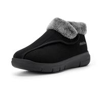 FitVille Botas de Invierno para Diabéticos Extra Anchas Zapatos Hombre Cálidos y Saludables para Hinchadas Negro 43 EU Ancho