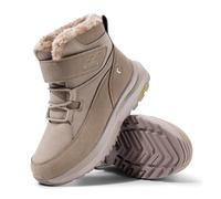 FitVille Botas de Invierno para Mujer Extra Anchas Zapatos de Nieve con Forro cálido Impermeables Botas con caña Corta Antideslizantes para Exteriores Beige 35.5 EU X-Ancho
