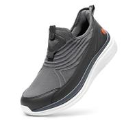 FitVille Slip On Zapatillas Deportivas de Horma Ancha para Hombre Sin Cordones Zapatos Transpirables, Cómodas para Caminar y Correr Gris 42 EU Ancho