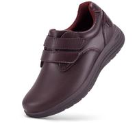 FitVille Zapatos Diabéticos para Mujer Extra Ancha Zapatos Piel Comodos Zapatos Ortopédicos Fascitis Plantar Zapatos para Caminar para Pies Sensibles Pies Hinchados Vino Tinto 39.5 EU Ancho