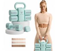 FITVRA Mancuernas Ajustables 2 en 1, Kit Pesas y Kettlebell Verde Menta