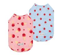 Fitwarm Paquete de 2 camisetas de protección solar UV UPF 50+ Ice Cream & Cherry para perro, chaleco ligero y refrescante, ropa de verano de secado rápido para perros pequeños, traje para mascotas