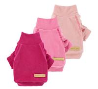 Fitwarm Paquete de 3 suéteres clásicos de Forro Polar para Perro, Sudadera de Cuello Alto para Perro, Ropa de Invierno para Perros pequeños y niñas, suéter para Mascotas, Ropa para Gatos, Rosa, Rosa