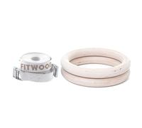 FitWood Anillos De Gimnasia 28mm - Madera-Superficie / Blanco Correa