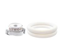 FitWood Olympic Anillos De Gimnasia 28mm - Blanco-Superficie / Blanco Correa