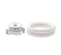 FitWood Olympic Anillos De Gimnasia 28mm - Glazing-Superficie / Blanco Correa