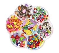 FITYLE 1 Caja Mini Brads 6-12mm Pastel Brads Multicolor Papel artesanía Estampado Scrapbooking DIY Herramienta para Varios Archivos de Bricolaje, E