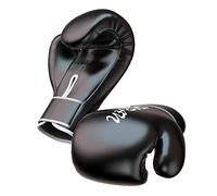FITYLE Guantes de Boxeo de Grado Profesional para Hombres y Mujeres, Guantes de Entrenamiento de Lucha de Kickboxing, Fitness, Boxercise, Guantes de Boxeo de Estilo Muay Thai - 10oz_Black