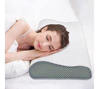 Fityou Almohada Viscoelastica, Almohada Cervical Antiacaros con 3D Malla, Almohada Ortopedica Diseño Ergonómico Terapéutico Reduce Dolores Cervicales, Funda de Bambú Extraíble y Lavable