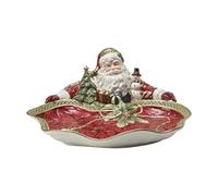 Fitz and Floyd Holiday Home - Cuenco para servir con figura de Papá Noel, 13.5 pulgadas, color rojo